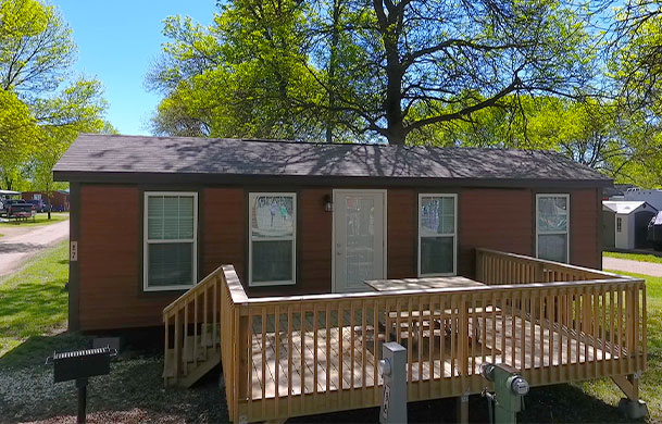 Premium cabin rental at Adventure Bound Beaver Trails near Austin MN