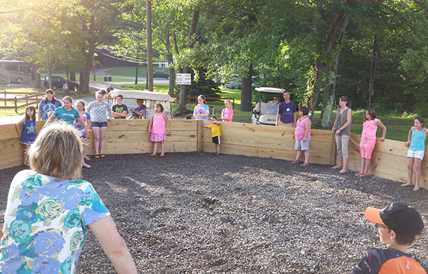 kids playing GaGa ball