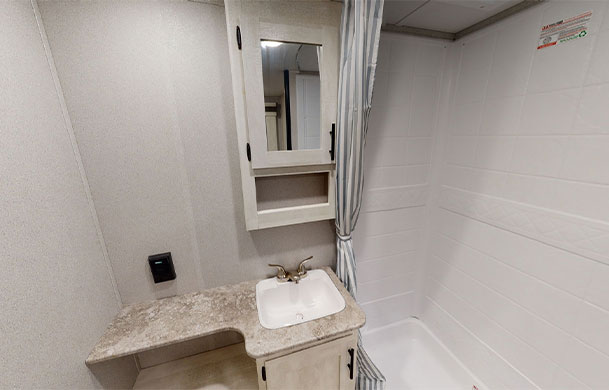 premium rv rental interior bathroom